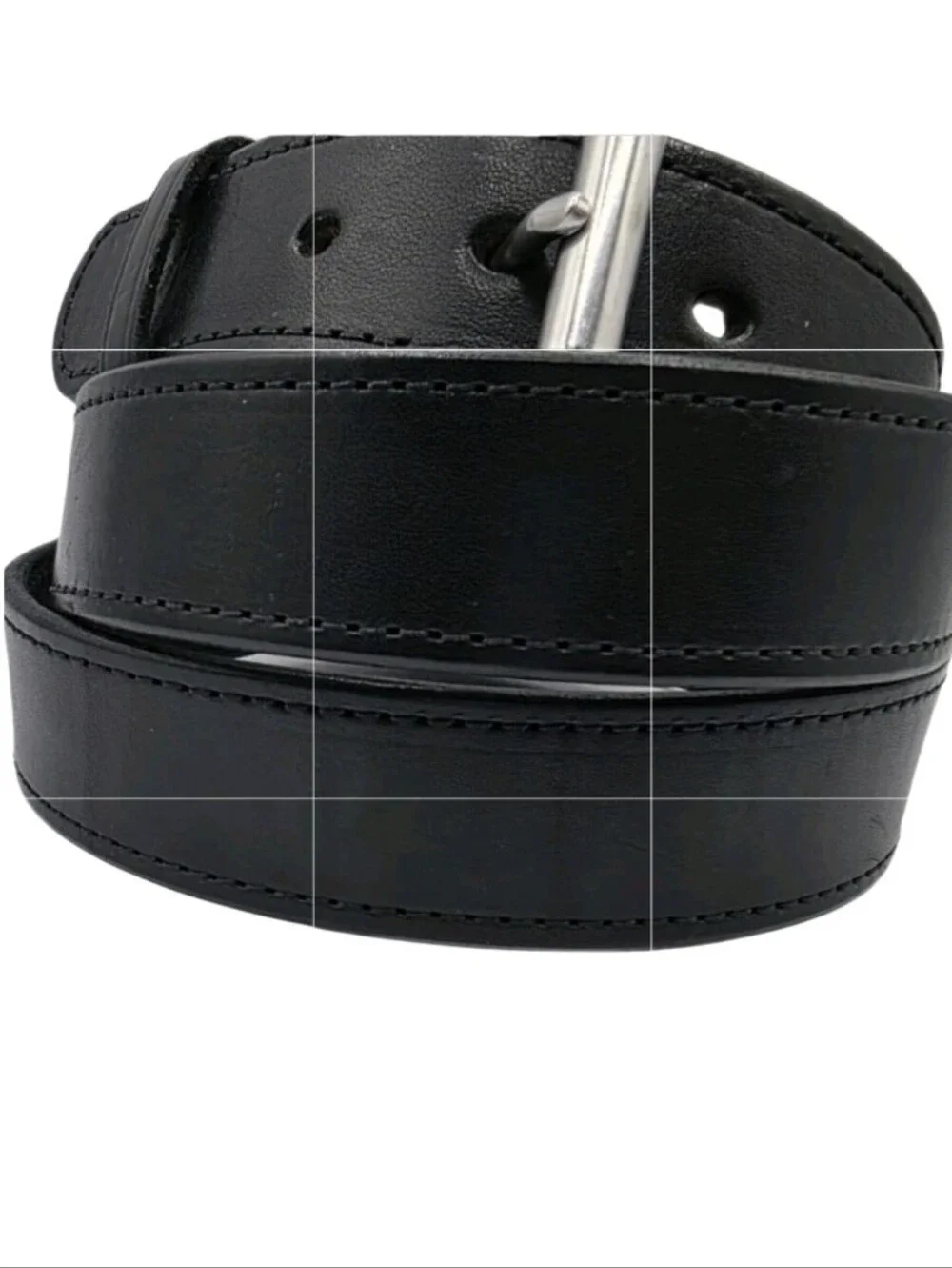 Hanks Belts Mens Gunner Stitched Black Leather Belt Size 56 Full Grain Leather